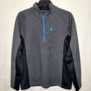 Spyder Outbound Gray and Black Half-Zip Pullover with Blue Accent Size XL